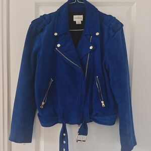 Club Monaco Royal Blue Leather Jacket